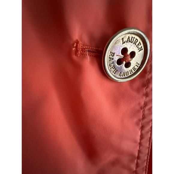 Lauren Ralph Lauren Fidajete Balmacaan Travel Trench Coat Womens Sz XL Orange - Picture 14 of 16